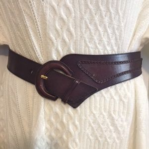 Vintage Tony Barcelo Belt sz L Leather Wide Slant